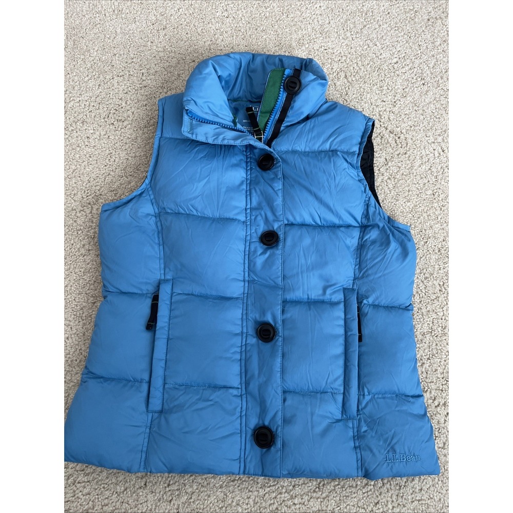 L.L. Bean Goose Down Quilted Puffer Vest Blue Size Small Regular 0JQU6